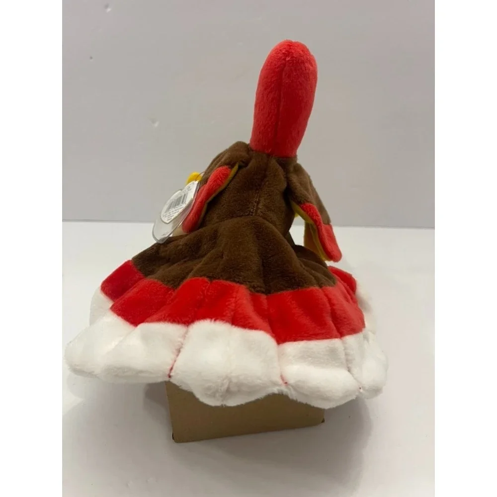 Ty Beanie Babies Gobbles the Turkey 1996 Vintage Plush Toy Brown Red White